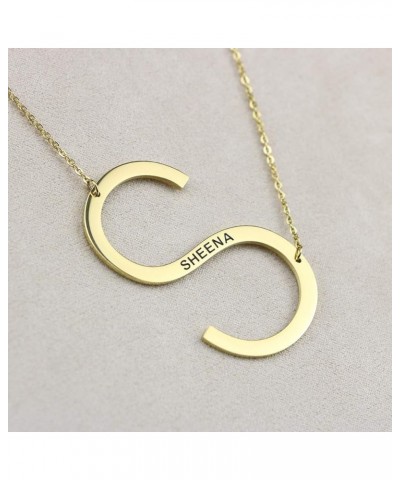 Personalized Name Necklace for Women 18K Gold Plated Stainless Steel Large Initial Letter Necklace Birthday Gifts for Women T...