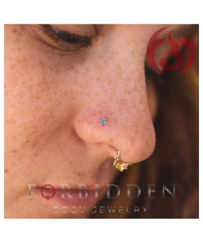 20G Surgical Steel 2mm Cubic Zirconia Crystal L Shaped Nose Ring 20G Black (1pc) $7.64 Body Jewelry