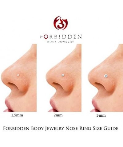 20G Surgical Steel 2mm Cubic Zirconia Crystal L Shaped Nose Ring 20G Black (1pc) $7.64 Body Jewelry