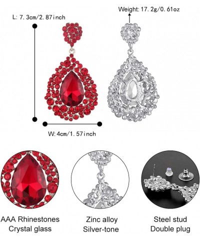 14 Colors Avaliable Big Chandelier Earrings for Women,Elegant Drop Dangle Teardrop Earrings Sparking Crystal Rhinestones Stat...