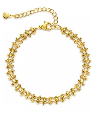 Chain Bracelets for Women Gold Link 18K Gold Filled Dainty Simple Jewelry Satellite Beaded $9.85 Bracelets