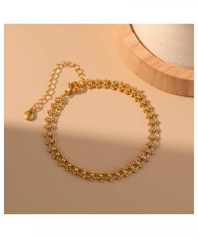 Chain Bracelets for Women Gold Link 18K Gold Filled Dainty Simple Jewelry Satellite Beaded $9.85 Bracelets