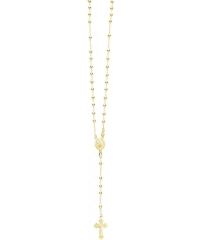 Italian Sterling Silver or Gold-tone 3mm Rosary Bead Virgin Mary Cross Necklace 20.0 Inches Silver $19.36 Necklaces