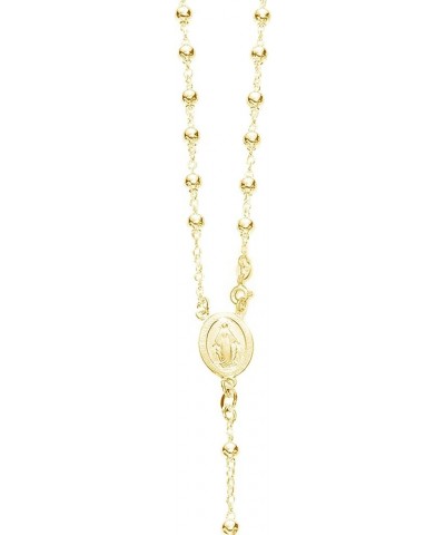 Italian Sterling Silver or Gold-tone 3mm Rosary Bead Virgin Mary Cross Necklace 20.0 Inches Silver $19.36 Necklaces