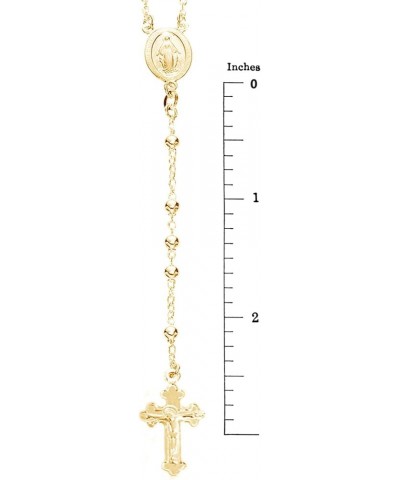 Italian Sterling Silver or Gold-tone 3mm Rosary Bead Virgin Mary Cross Necklace 20.0 Inches Silver $19.36 Necklaces