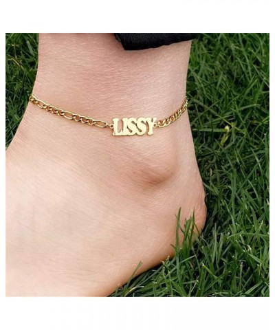 Personalized Name Ankle Bracelet for Women Custom Layered Name Anklet with Initials 18K Gold Plated Graduation Gift Customize...