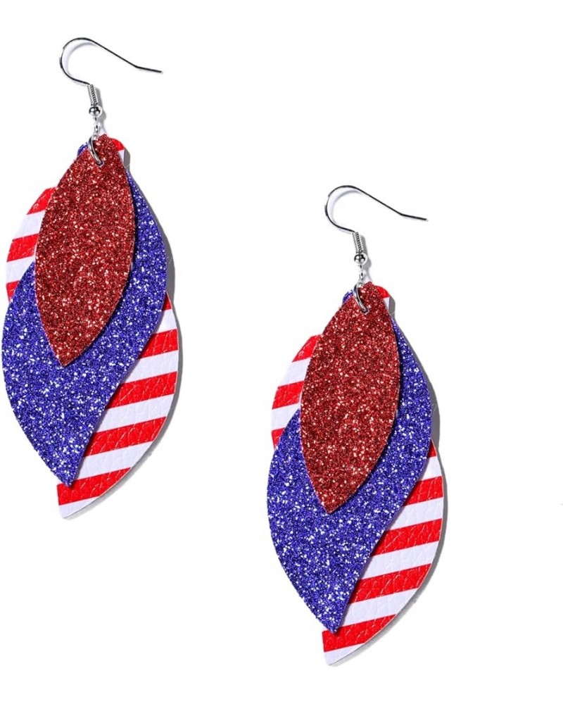 American Independence Day Flag Earrings 4th Of July Dangle Earrings Patriotic Earrings For Women Teen Girls Leaf Shape $5.68 ...