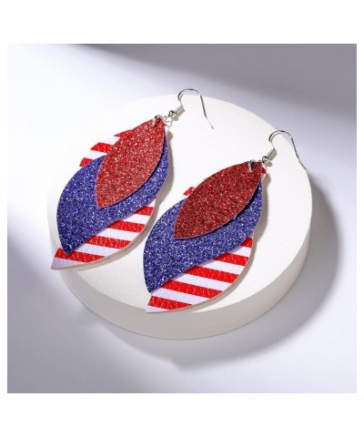 American Independence Day Flag Earrings 4th Of July Dangle Earrings Patriotic Earrings For Women Teen Girls Leaf Shape $5.68 ...