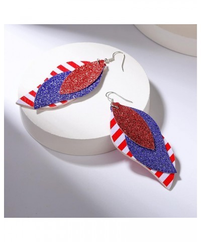 American Independence Day Flag Earrings 4th Of July Dangle Earrings Patriotic Earrings For Women Teen Girls Leaf Shape $5.68 ...