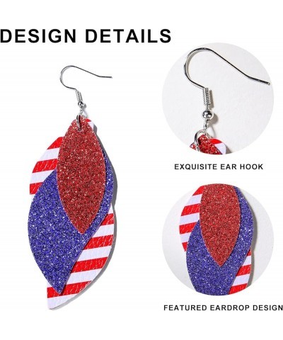 American Independence Day Flag Earrings 4th Of July Dangle Earrings Patriotic Earrings For Women Teen Girls Leaf Shape $5.68 ...