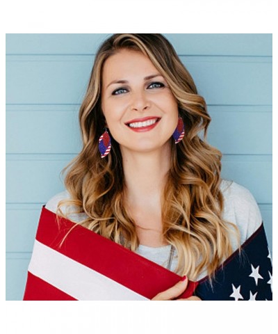 American Independence Day Flag Earrings 4th Of July Dangle Earrings Patriotic Earrings For Women Teen Girls Leaf Shape $5.68 ...