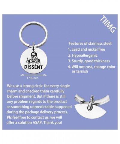 I Dissent Keychain Supreme Court Feminist Feminism Dissent Gift A gift For Female Lawyer Dissent $8.42 Pendants