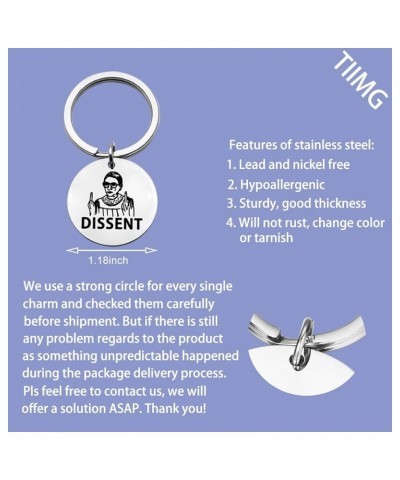 I Dissent Keychain Supreme Court Feminist Feminism Dissent Gift A gift For Female Lawyer Dissent $8.42 Pendants