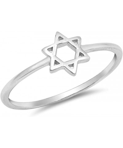 High Polish Star of David Classic Ring New .925 Sterling Silver Band Sizes 3-10 $10.00 Rings