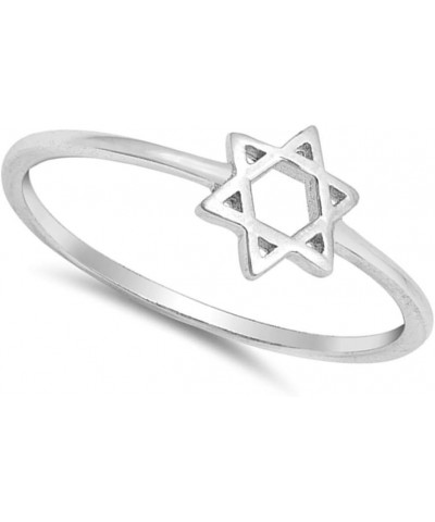 High Polish Star of David Classic Ring New .925 Sterling Silver Band Sizes 3-10 $10.00 Rings