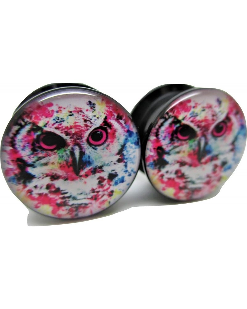 Owl Ear Plugs - Acrylic - Screw-On - New *Pair* - 8 Sizes 4 Gauge (5mm) $7.77 Body Jewelry