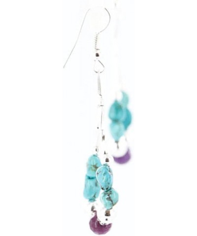 Certified Silver Navajo Hooks Turquoise Agate Native Earrings 371047650254 Made By Loma Siiva $33.58 Earrings