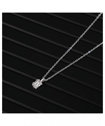 CZ Diamond Necklace for Women,14K Gold Plated Cubic Zirconia Diamond Dainty Layered Waterdrop Shape Square Pendant Necklace J...