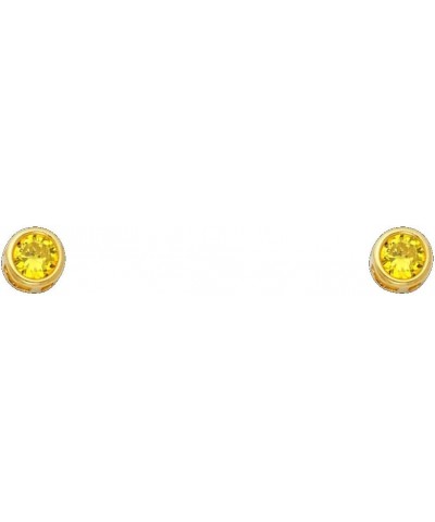 14k Yellow Gold 5mm Round Bezel Set Stud Earrings with Screw Back - 12 Different Color Available Nov $30.60 Earrings