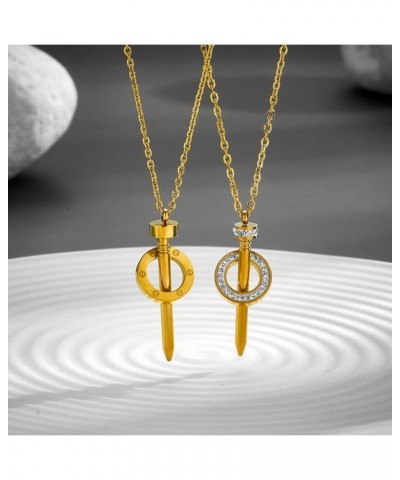 nail earrings for women 18K Gold Plated nail necklace women Hypoallergenic Dangle Pendant Stainless Steel Polished Earring an...