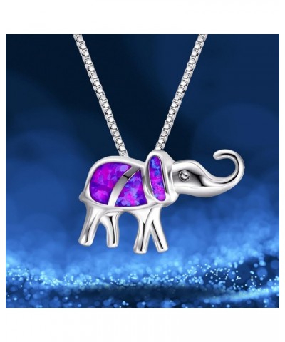 Personality Elephant Pendant Necklace for Women Wonderful Gifts for Birthday Anniversary Sparkly Necklaces for Women (Purple,...