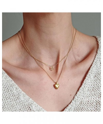 Gold Heart Necklace for Women Dainty Tiny 14k Gold Filled Heart Pendant Choker Necklaces Small Gold Love Open Heart Chain Nec...