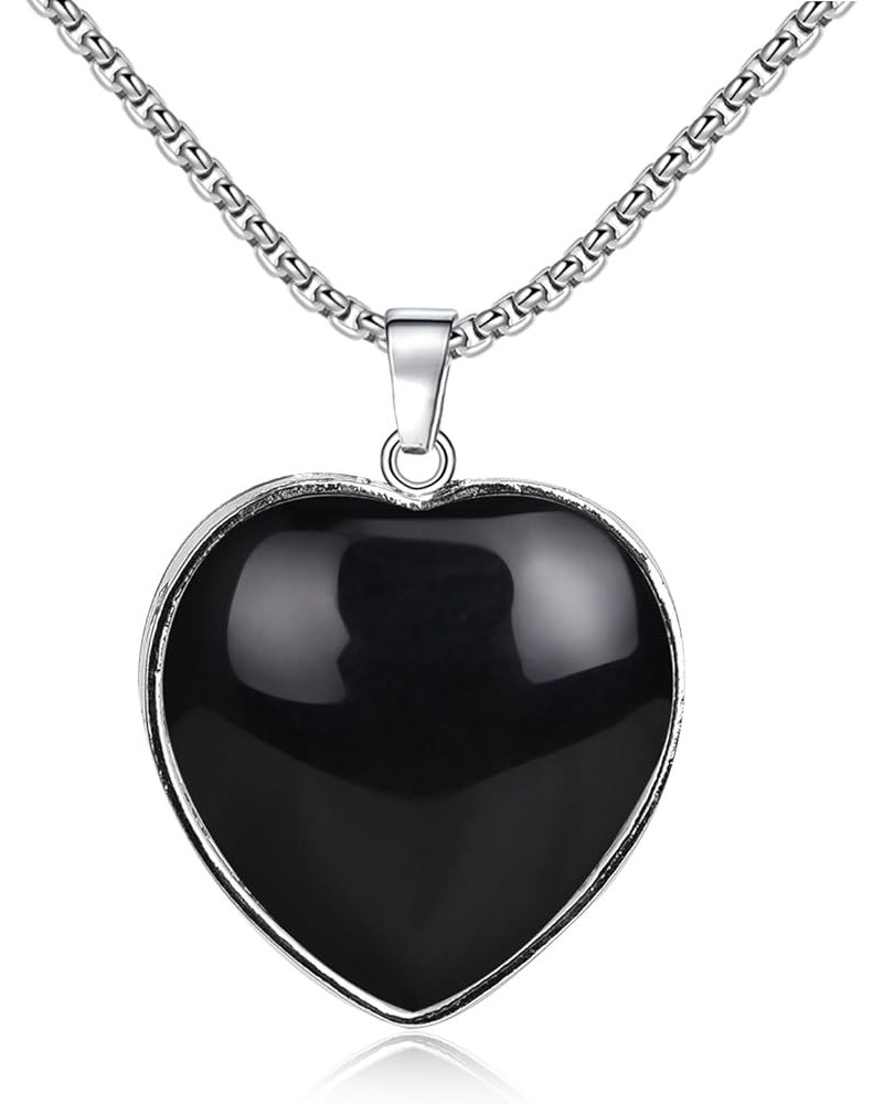 Crystal Pendant Necklace for Woman Birthday Christmas Obsidian $9.00 Necklaces