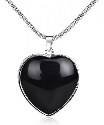 Crystal Pendant Necklace for Woman Birthday Christmas Obsidian $9.00 Necklaces