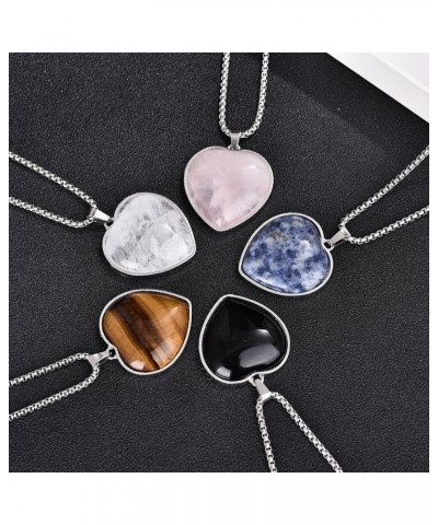 Crystal Pendant Necklace for Woman Birthday Christmas Obsidian $9.00 Necklaces