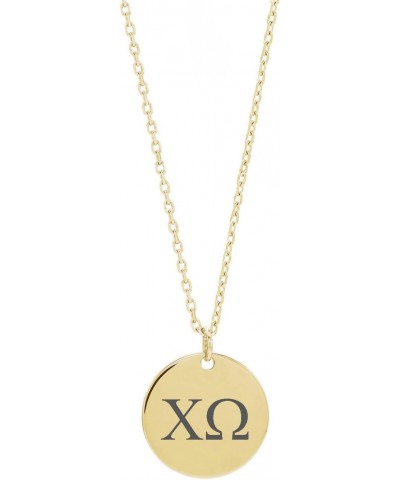 Dainty Chi Omega Necklace Sorority Necklace Sorority Circle Drop Lavalier Necklace Big Little Gift $14.12 Necklaces