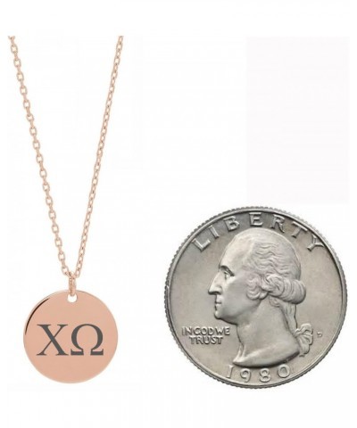 Dainty Chi Omega Necklace Sorority Necklace Sorority Circle Drop Lavalier Necklace Big Little Gift $14.12 Necklaces