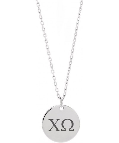 Dainty Chi Omega Necklace Sorority Necklace Sorority Circle Drop Lavalier Necklace Big Little Gift $14.12 Necklaces