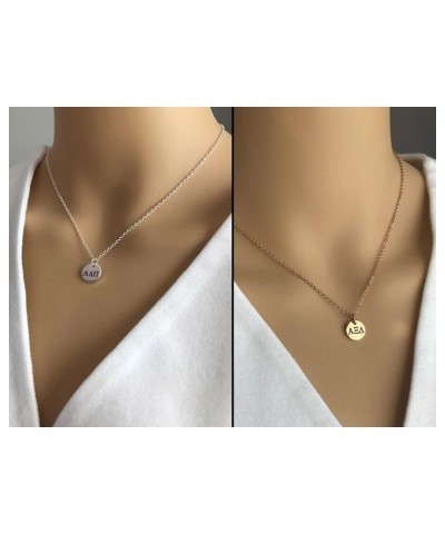 Dainty Chi Omega Necklace Sorority Necklace Sorority Circle Drop Lavalier Necklace Big Little Gift $14.12 Necklaces