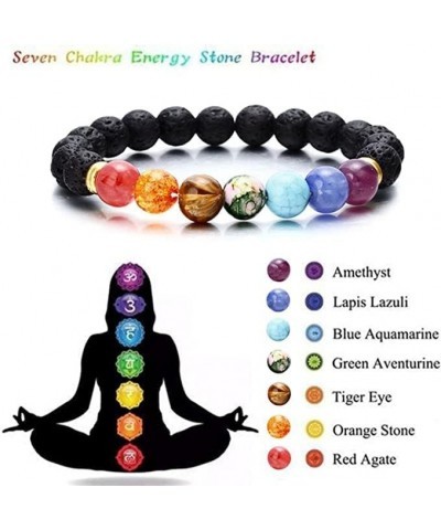 Chakra Bracelets for Women Reiki Healing Crystals Yoga Beads Stretch Bracelet Handmade Natural Gemstones Braided Rope Elastic...