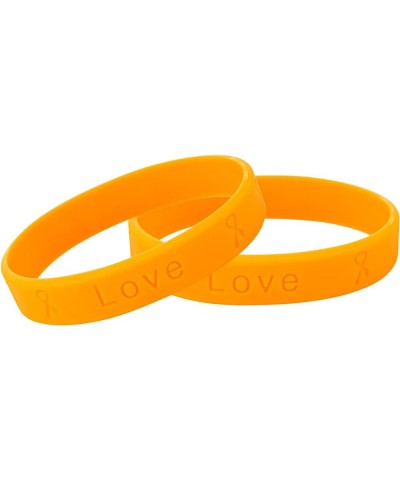 Orange Ribbon Awareness Wholesale Pack Silicone Bracelet - Orange Ribbon Bracelets for Leukemia Awareness, Kidney Cancer, Mul...