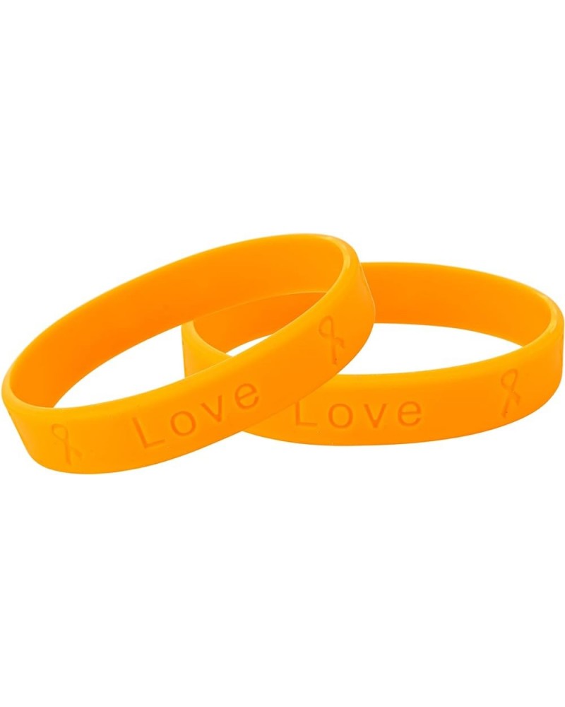 Orange Ribbon Awareness Wholesale Pack Silicone Bracelet - Orange Ribbon Bracelets for Leukemia Awareness, Kidney Cancer, Mul...