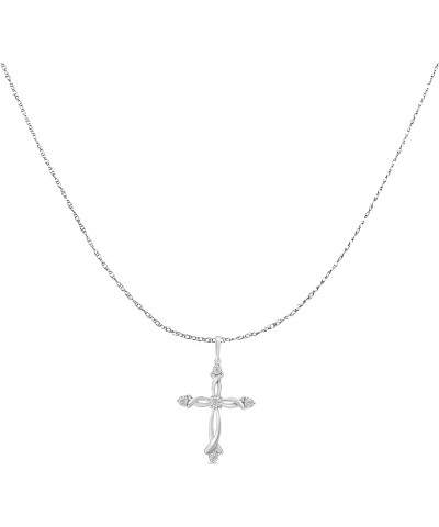 Diamond Cross Pendant Necklace (I-J, I1-I2) - Choice of Metal Type and Carat Weight White - 1/15 Cttw $153.68 Necklaces