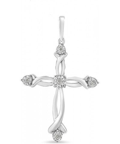 Diamond Cross Pendant Necklace (I-J, I1-I2) - Choice of Metal Type and Carat Weight White - 1/15 Cttw $153.68 Necklaces