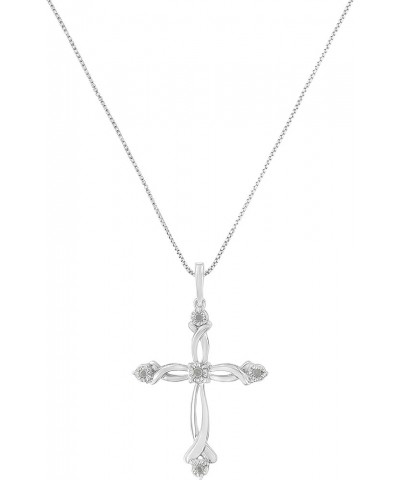 Diamond Cross Pendant Necklace (I-J, I1-I2) - Choice of Metal Type and Carat Weight White - 1/15 Cttw $153.68 Necklaces