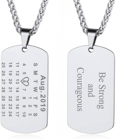 Personalized Dog Tags Necklace for Men Dad Stainless Steel Custom Text Army Military Dog Tag Heart/Coin Pendant with Silencer...