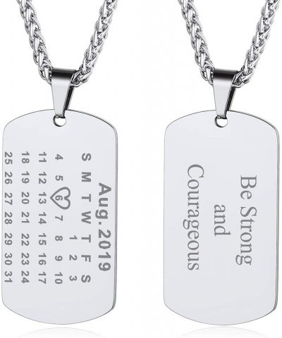 Personalized Dog Tags Necklace for Men Dad Stainless Steel Custom Text Army Military Dog Tag Heart/Coin Pendant with Silencer...