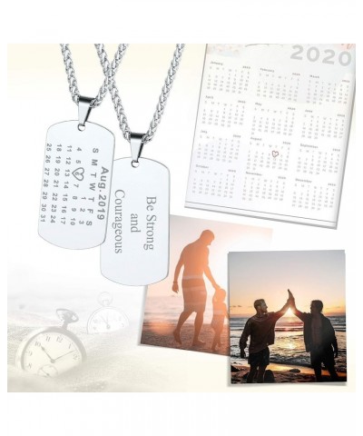 Personalized Dog Tags Necklace for Men Dad Stainless Steel Custom Text Army Military Dog Tag Heart/Coin Pendant with Silencer...