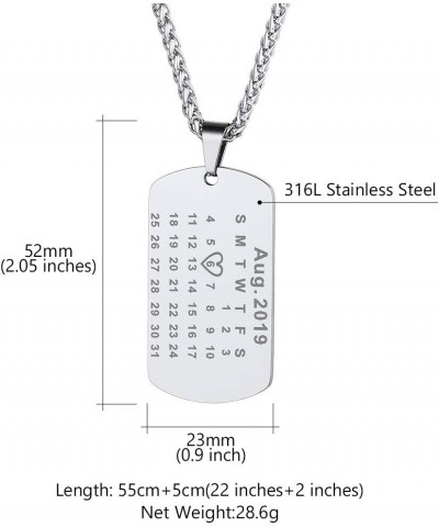 Personalized Dog Tags Necklace for Men Dad Stainless Steel Custom Text Army Military Dog Tag Heart/Coin Pendant with Silencer...