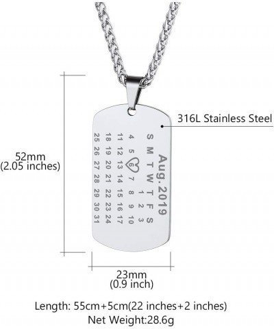 Personalized Dog Tags Necklace for Men Dad Stainless Steel Custom Text Army Military Dog Tag Heart/Coin Pendant with Silencer...