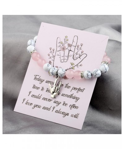 ASL American Sign Language Gift I Love You Hand Necklace ASL Jewelry for Deaf Interpreter Teacher ASL Gesture Gift ASLBracele...