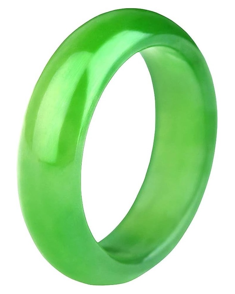 Jade Ring- Genuine Green Jade Rings for Men Women Chinese Natural Good Luck Jadeite Jewelry Band Rings (Color : C, Size : 12)...