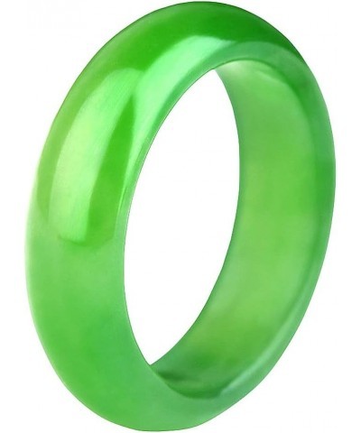 Jade Ring- Genuine Green Jade Rings for Men Women Chinese Natural Good Luck Jadeite Jewelry Band Rings (Color : C, Size : 12)...