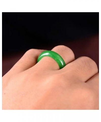 Jade Ring- Genuine Green Jade Rings for Men Women Chinese Natural Good Luck Jadeite Jewelry Band Rings (Color : C, Size : 12)...