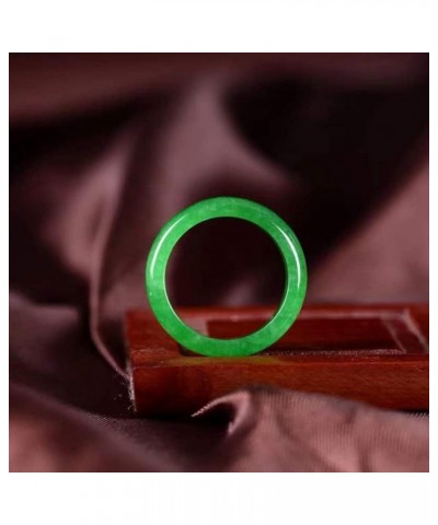 Jade Ring- Genuine Green Jade Rings for Men Women Chinese Natural Good Luck Jadeite Jewelry Band Rings (Color : C, Size : 12)...