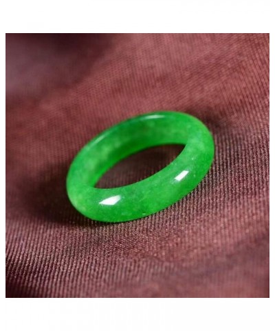 Jade Ring- Genuine Green Jade Rings for Men Women Chinese Natural Good Luck Jadeite Jewelry Band Rings (Color : C, Size : 12)...